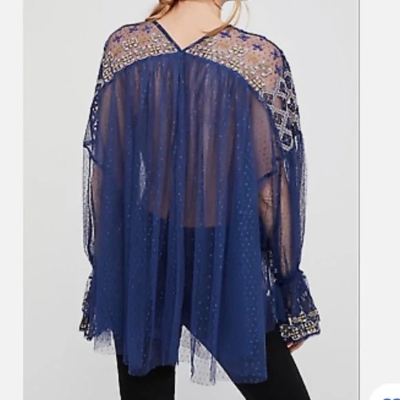 Free People Joyride Sheer Embroidered Top - Picture 2 of 9